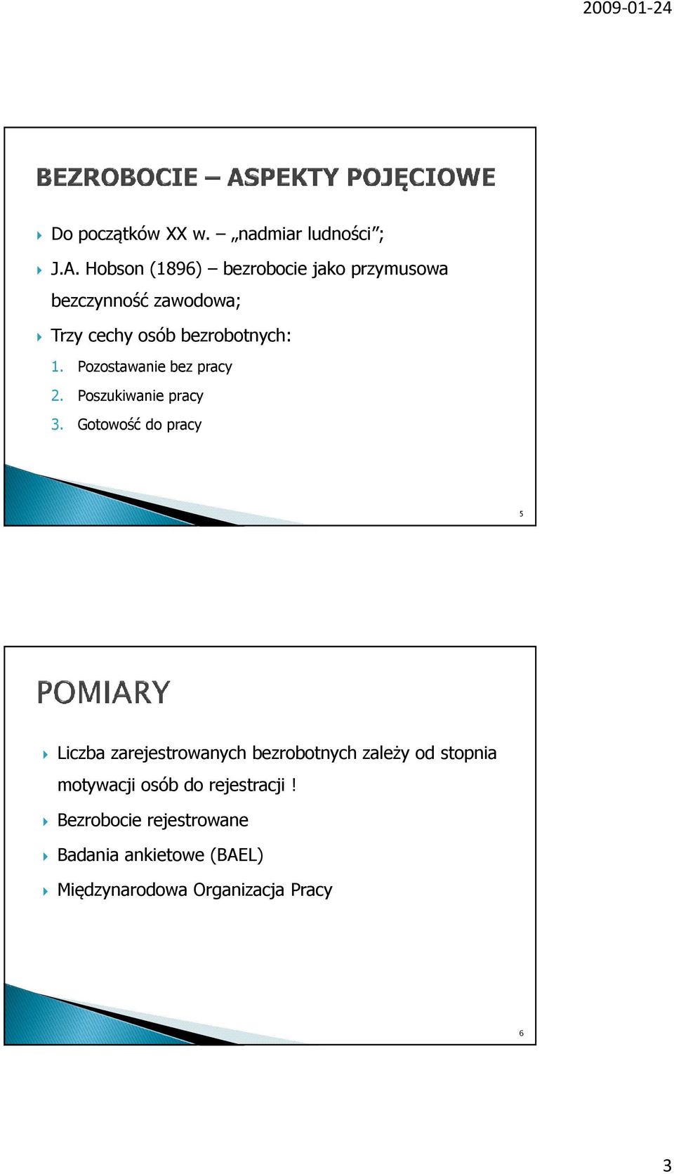 Pozostawanie bez pracy 2. Poszukiwanie pracy 3.