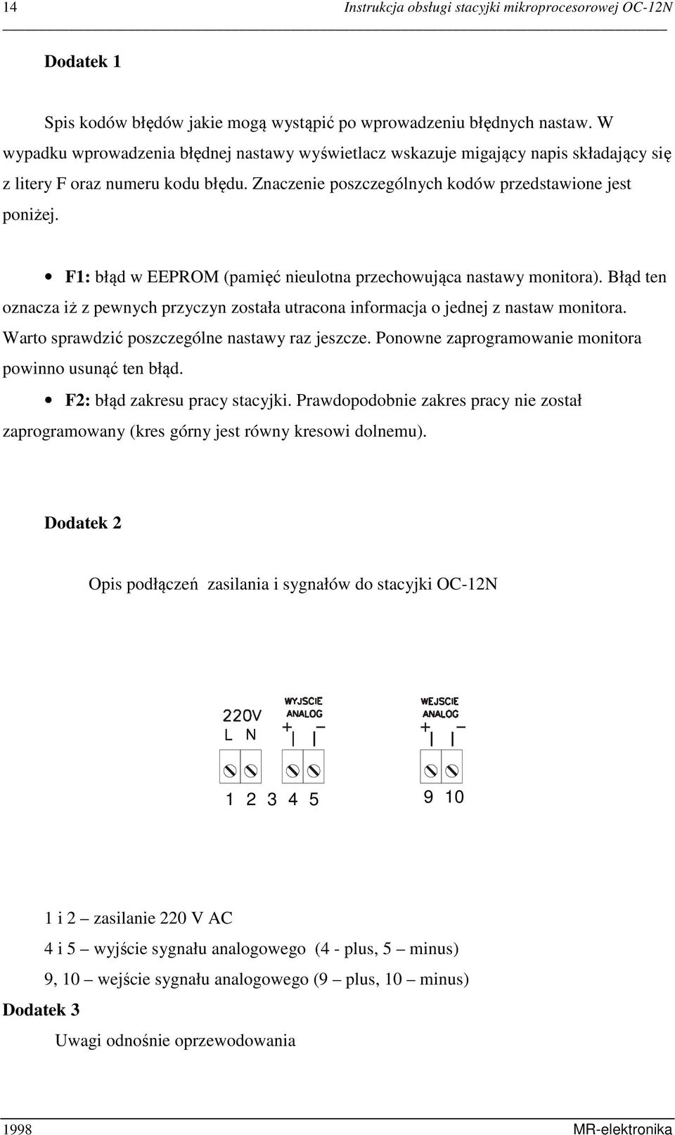 F1: błąd w EEPROM (pamięć nieulotna przechowująca nastawy monitora). Błąd ten oznacza iż z pewnych przyczyn została utracona informacja o jednej z nastaw monitora.