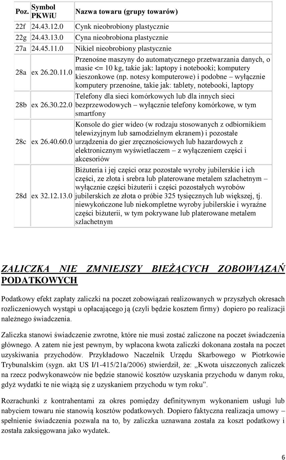 0 Nazwa towaru (grupy towarów) Cynk nieobrobiony plastycznie Cyna nieobrobiona plastycznie Nikiel nieobrobiony plastycznie Przenośne maszyny do automatycznego przetwarzania danych, o masie <= 10 kg,