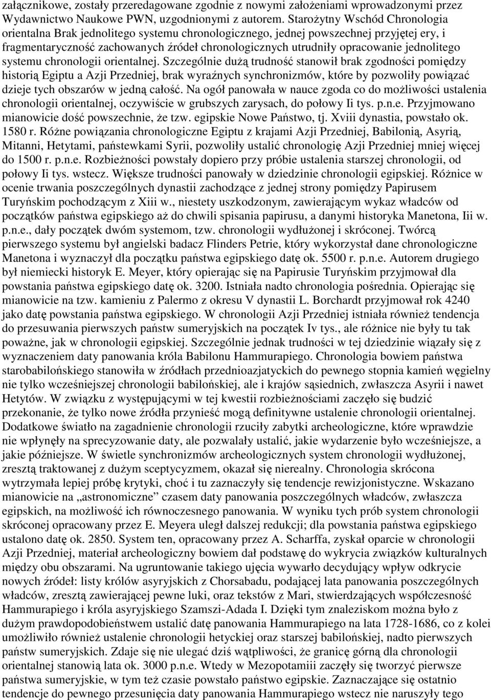 jednolitego systemu chronologii orientalnej.