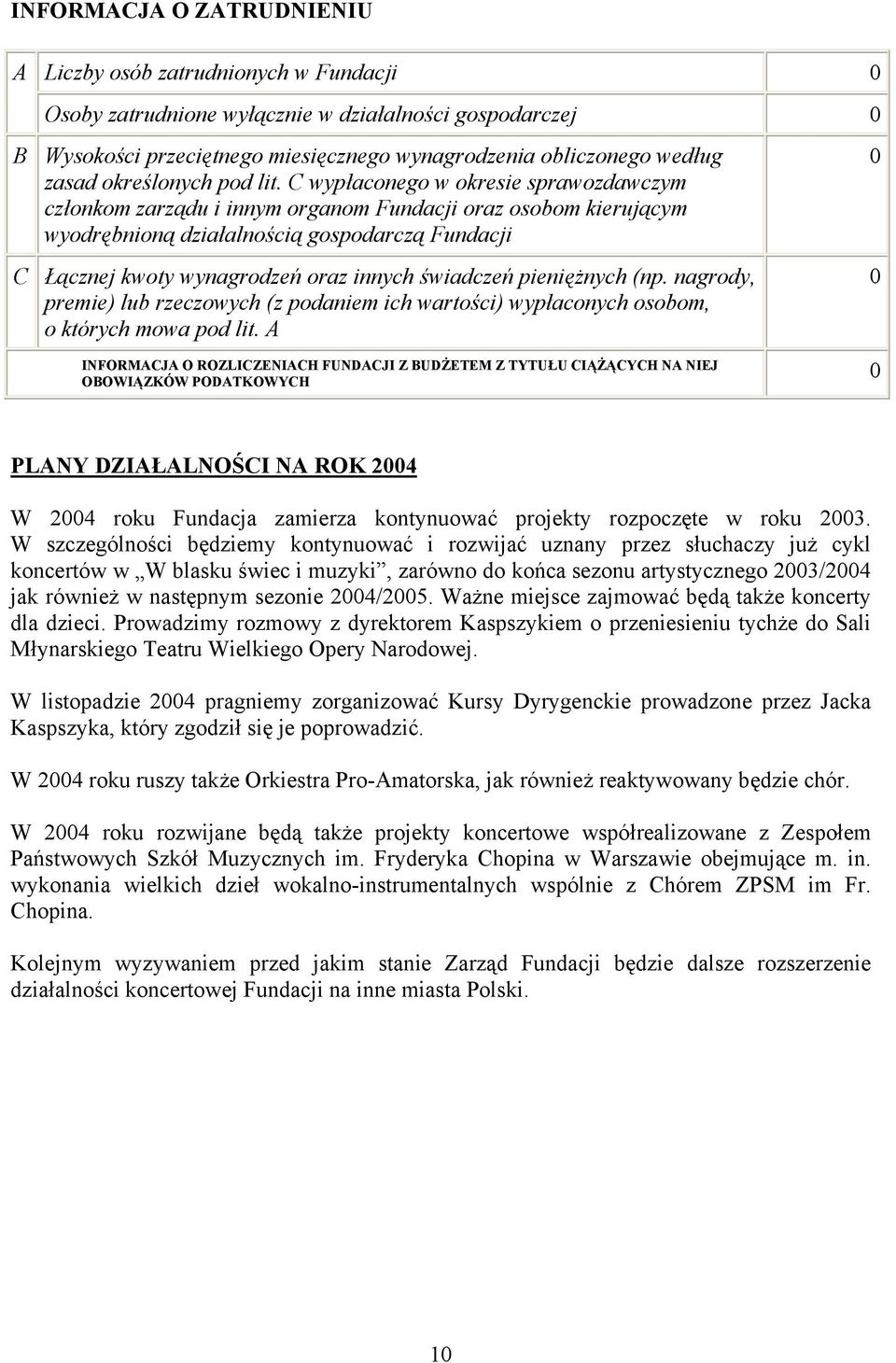 C wypłaconego w okresie sprawozdawczym członkom zarządu i innym organom Fundacji oraz osobom kierującym wyodrębnioną działalnością gospodarczą Fundacji C Łącznej kwoty wynagrodzeń oraz innych