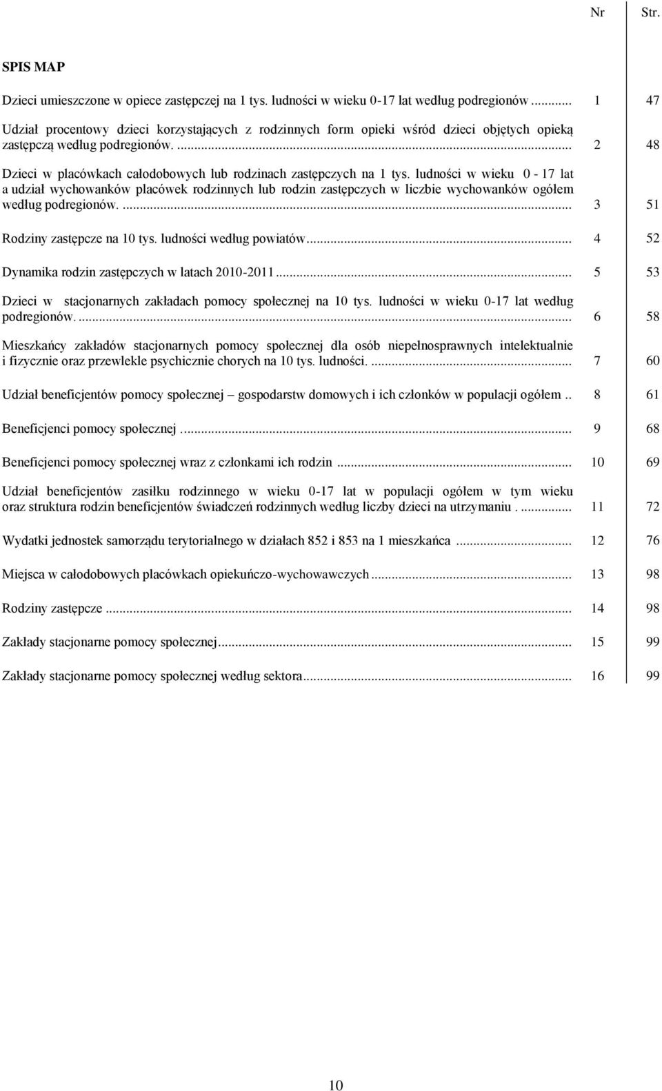 ... 2 48 Dzieci w placówkach całodobowych lub rodzinach zastępczych na 1 tys.