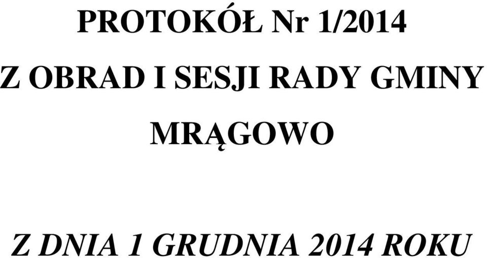 RADY GMINY MRĄGOWO