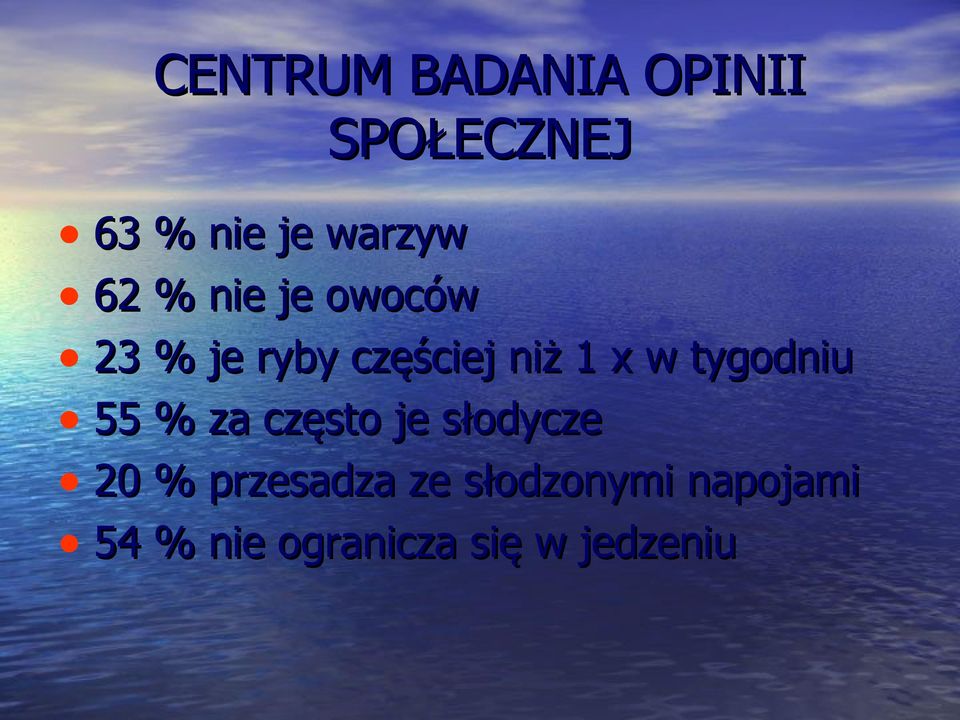 tygodniu 55 % za często je słodycze 20 % przesadza