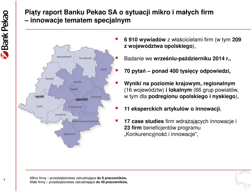 , 70 pytań ponad 400 tysięcy odpowiedzi, Wyniki na poziomie krajowym, regionalnym (16 województw) i lokalnym (66 grup powiatów, w tym dla podregionu opolskiego