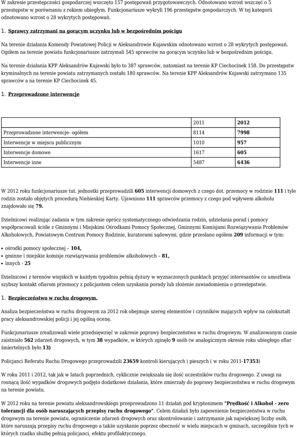 6 przestępstw gospodarczych. W tej kategorii odnotowano wzrost o 28 wykrytych postępowań. 1.