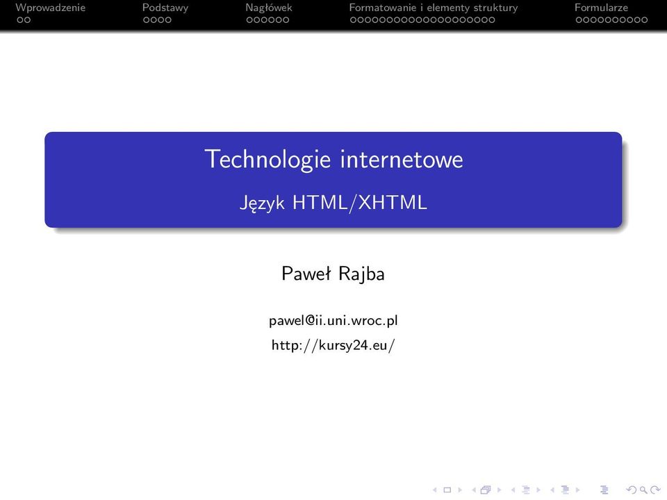 HTML/XHTML Paweł Rajba