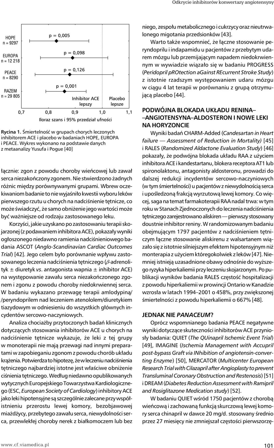 (Peridopril protection against REcurrent Stroke Study) z istotnie rzadszym występowaniem udaru mózgu w ciągu 4 lat terapii w porównaniu z grupą otrzymującą placebo [44]. Rycina 1.
