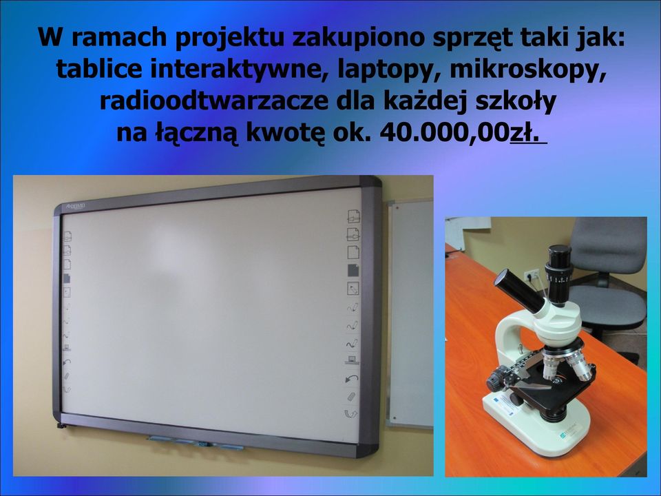 laptopy, mikroskopy, radioodtwarzacze