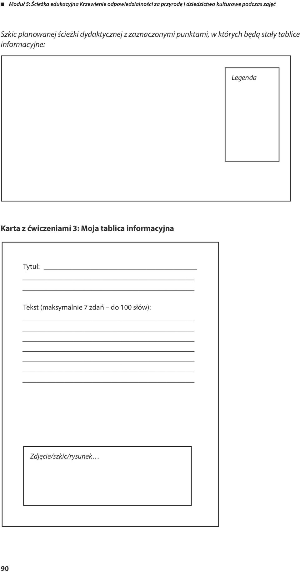 Legenda Karta z ćwiczeniami 3: Moja tablica informacyjna