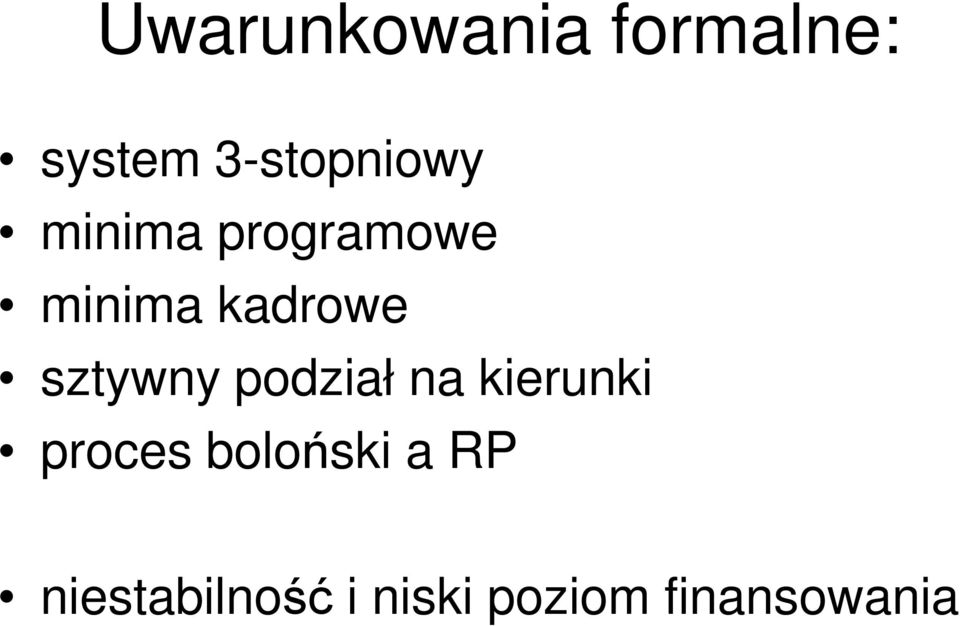 kadrowe sztywny podział na kierunki