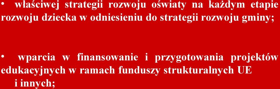 gminy; wparcia w finansowanie i przygotowania