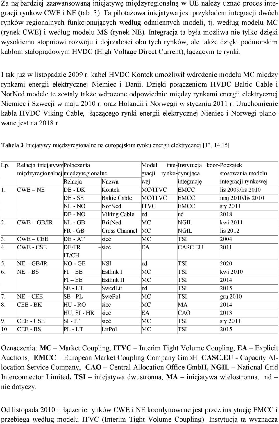 Integracja ta była możliwa nie tylko dzięki wysokiemu stopniowi rozwoju i dojrzałości obu tych rynków, ale także dzięki podmorskim kablom stałoprądowym HVDC (High Voltage Direct Current), łączącym te