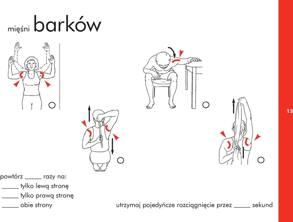 prawą stronę obie strony