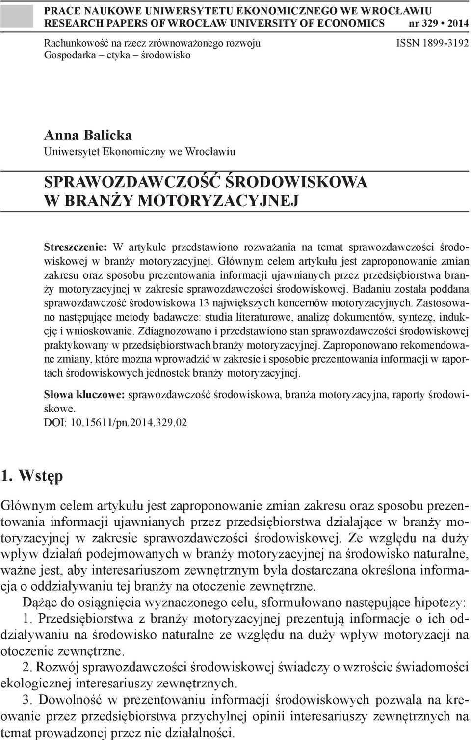 środowiskowej w branży motoryzacyjnej.