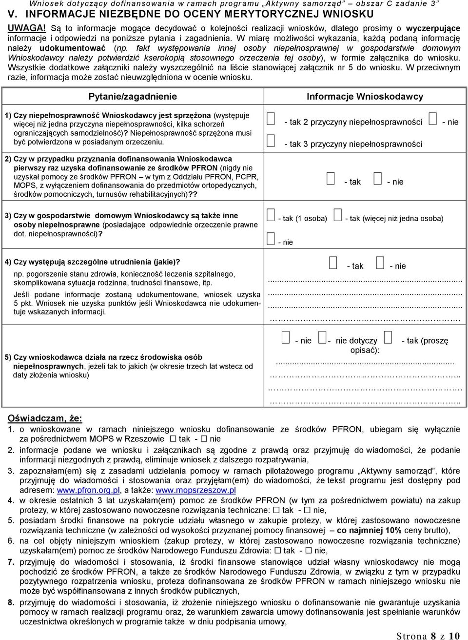 W miarę możliwości wykazania, każdą podaną informację należy udokumentować (np.