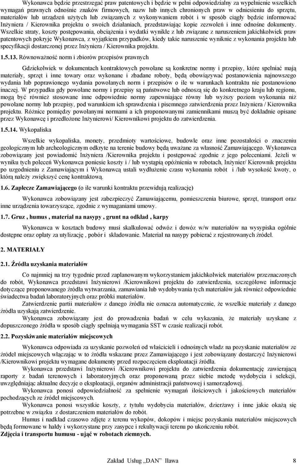 inne odnośne dokumenty.