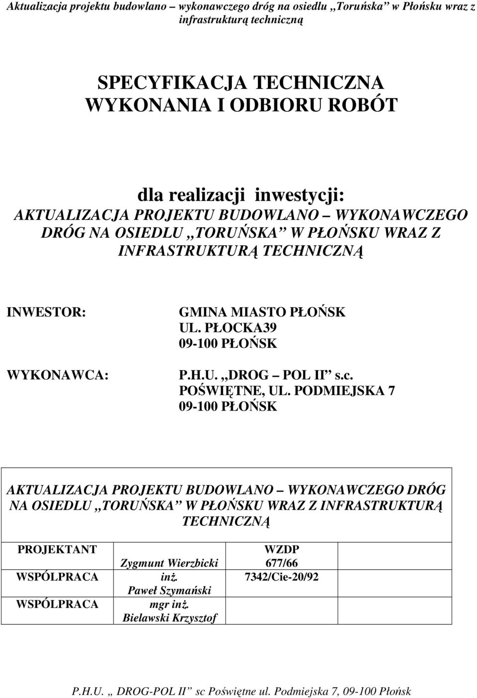c. POŚWIĘTNE, UL.