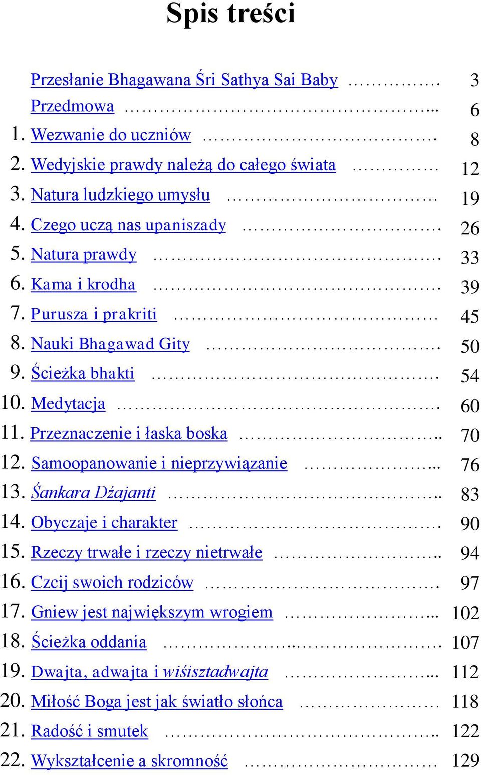 Śankara Dźajanti.. 14. Obyczaje i charakter. 15. Rzeczy trwałe i rzeczy nietrwałe.. 16. Czcij swoich rodziców. 17. Gniew jest największym wrogiem... 18. Ścieżka oddania... 19.