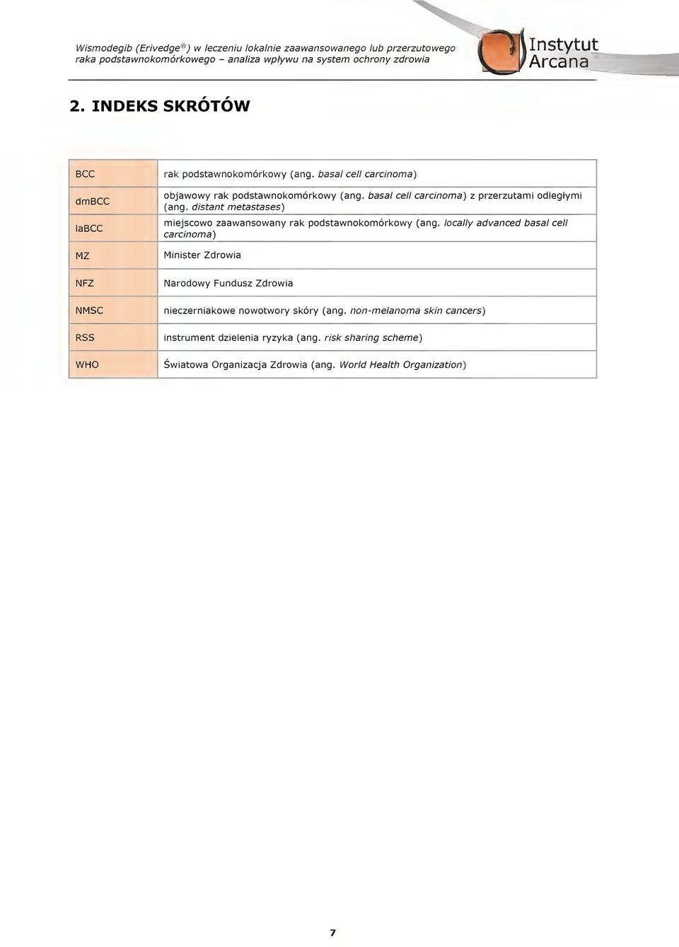 basal ell arinma) z przerztami dlegtymi (ang. distant metastases) miejsw zaawanswany rak pdstawnkmrkwy (ang.