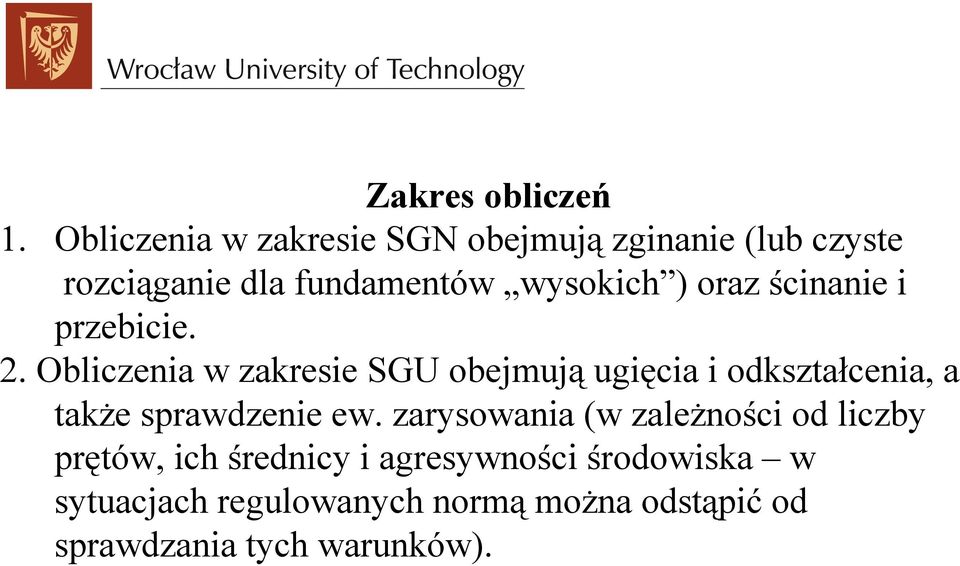 oraz ścinanie i przebicie. 2.