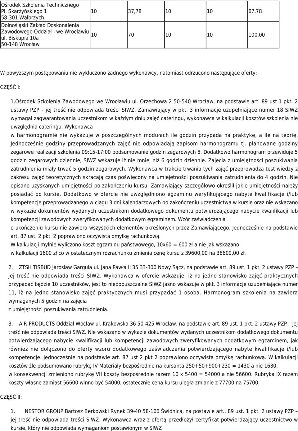 3 informacje uzupełniające numer 18 SIWZ uwzględnia cateringu. Wykonawca w harmonogramie nie wykazuje w poszczególnych modułach ile godzin przypada na praktykę, a ile na teorię.