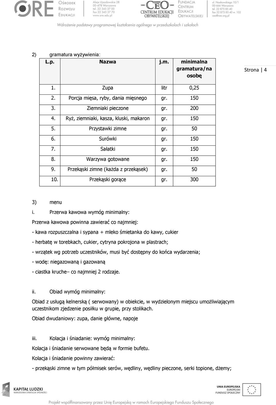 Przekąski gorące gr. 300 3) menu i.