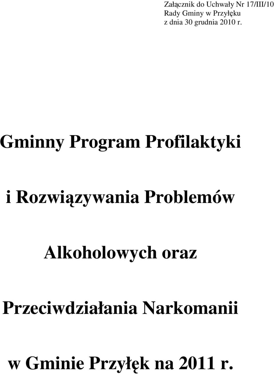 Gminny Program Profilaktyki i Rozwiązywania