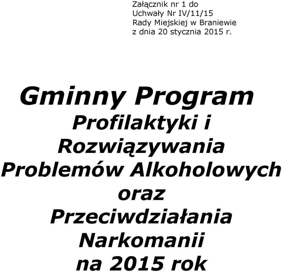 Gminny Program Profilaktyki i Rozwiązywania