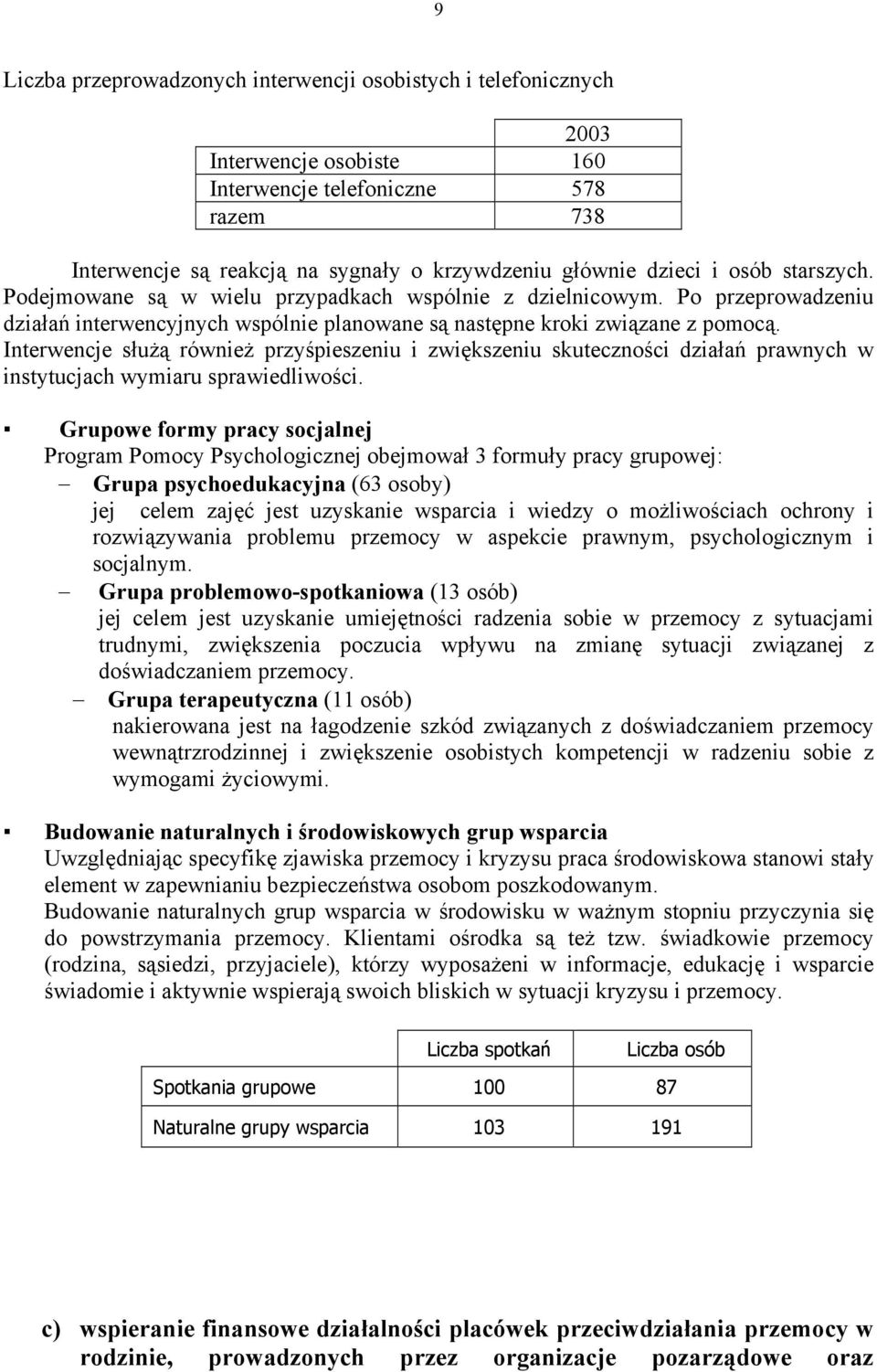 Interwencje służą również przyśpieszeniu i zwiększeniu skuteczności działań prawnych w instytucjach wymiaru sprawiedliwości.