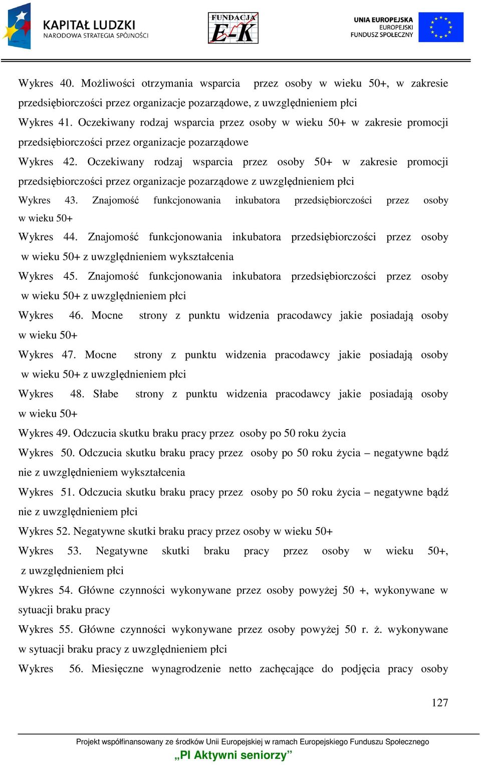 Oczekiwany rodzaj wsparcia przez osoby 50+ w zakresie promocji przedsiębiorczości przez organizacje pozarządowe z uwzględnieniem płci Wykres 43.