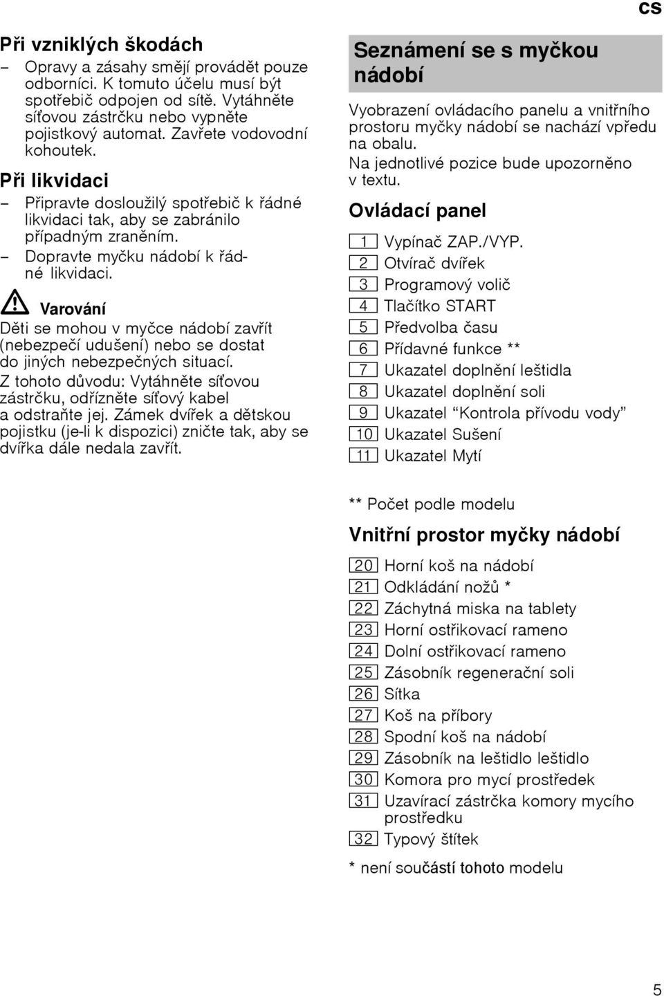 Dopravte myиku nбdobн k бdnй likvidaci. =Varovбnн Dti se mohou v myиce nбdobн zavнt (nebezpeин uduљenн) nebo se dostat do jinэch nebezpeиnэch situacн.