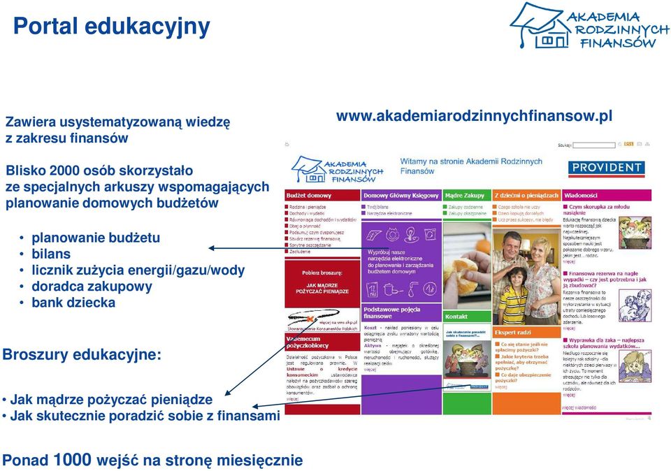 planowanie budŝetu bilans licznik zuŝycia energii/gazu/wody doradca zakupowy bank dziecka Broszury