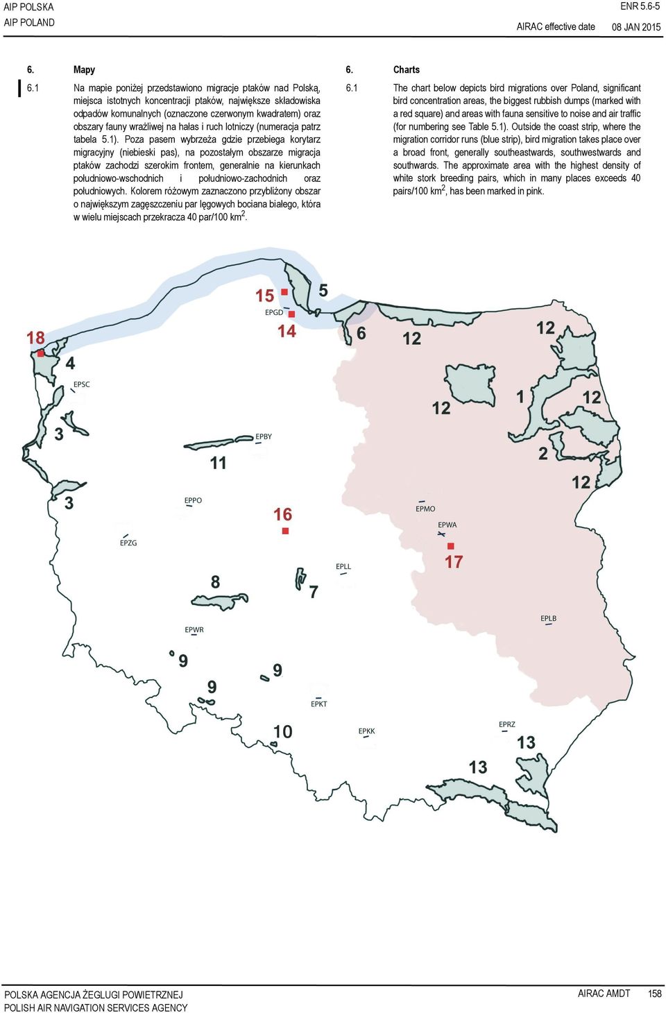 wrażliwej na hałas i ruch lotniczy (numeracja patrz tabela 5.1).