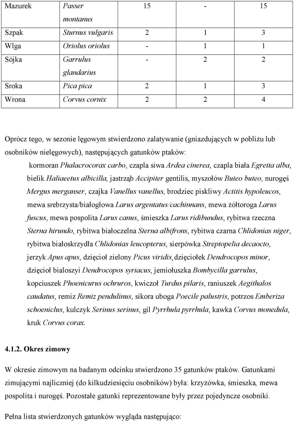 Haliaeetus albicilla, jastrząb Accipiter gentilis, myszołów Buteo buteo, nurogęś Mergus merganser, czajka Vanellus vanellus, brodziec piskliwy Actitis hypoleucos, mewa srebrzysta/białogłowa Larus