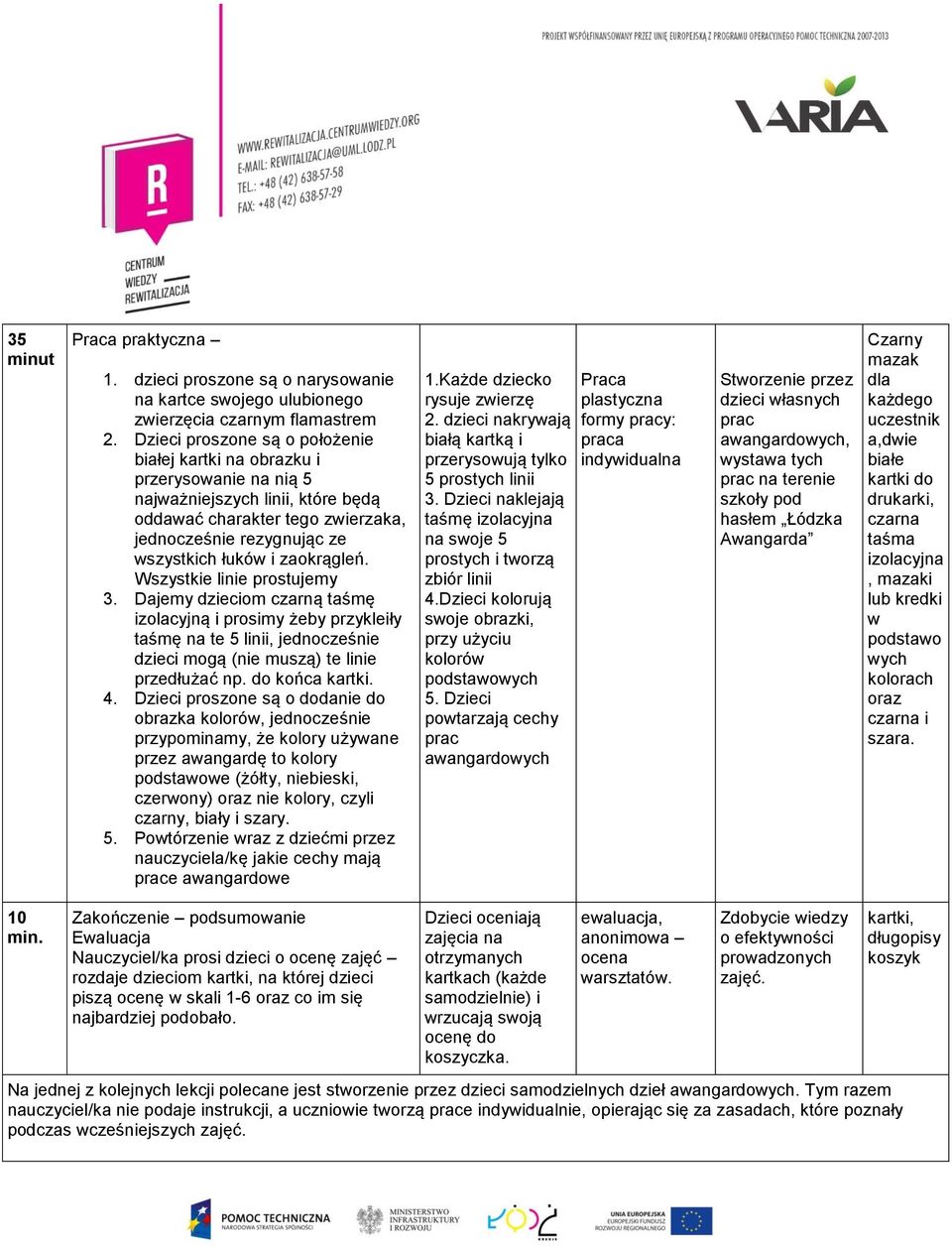 zaokrągleń. Wszystkie linie prostujemy 3. Dajemy dzieciom czarną taśmę izolacyjną i prosimy żeby przykleiły taśmę na te 5 linii, jednocześnie dzieci mogą (nie muszą) te linie przedłużać np.