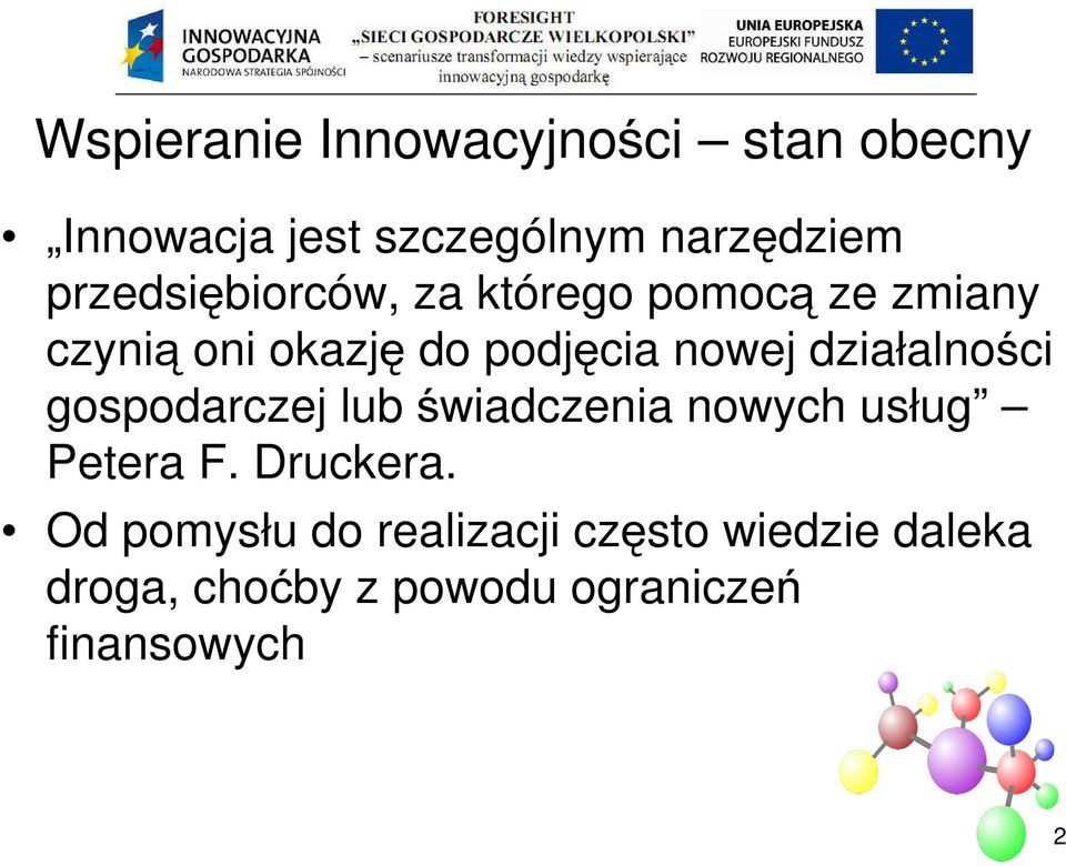 gospodarczej lub świadczenia nowych usług Petera F. Druckera.