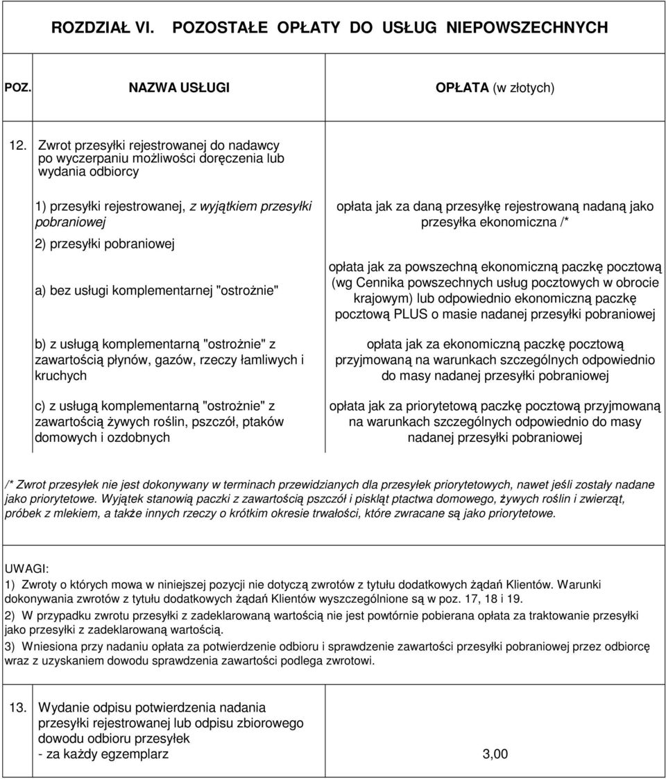 komplementarnej "ostroŝnie" b) z usługą komplementarną "ostroŝnie" z zawartością płynów, gazów, rzeczy łamliwych i kruchych c) z usługą komplementarną "ostroŝnie" z zawartością Ŝywych roślin,