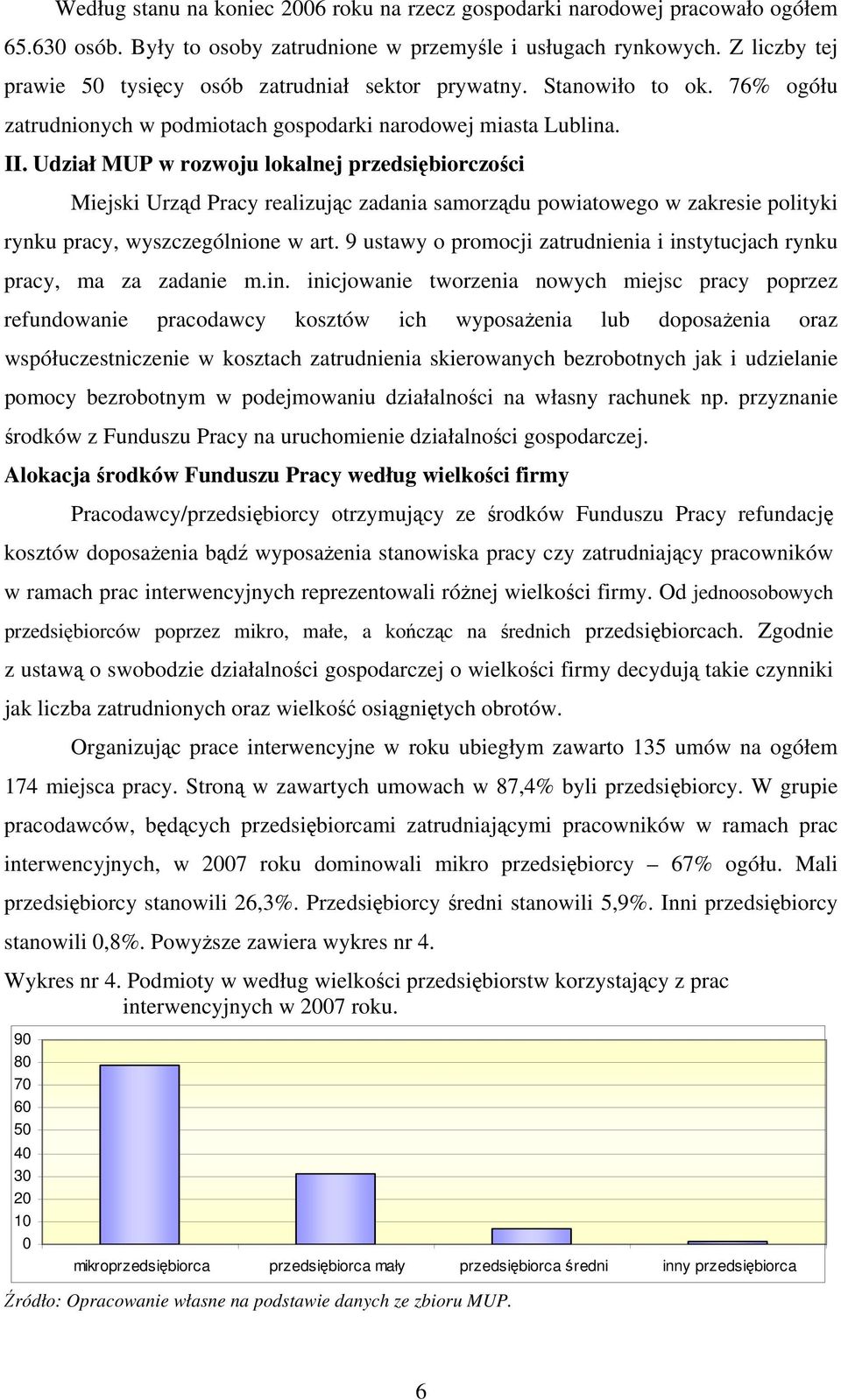 Udział MUP w rozwoju lokalnej przedsiębiorczości Miejski Urząd Pracy realizując zadania samorządu powiatowego w zakresie polityki rynku pracy, wyszczególnione w art.