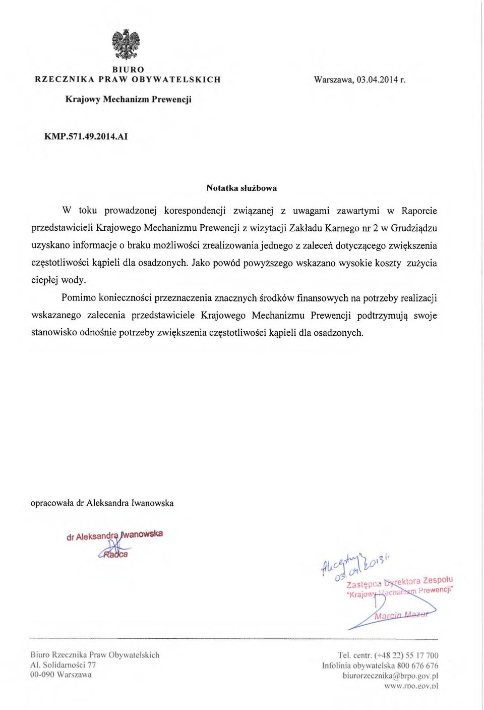 Jako powód powyższego wskazano wysokie koszty zużycia ciepłej wody.