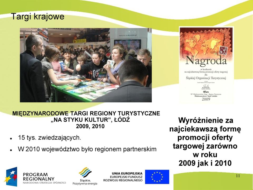 W 2010 województwo było regionem partnerskim Wyróżnienie za