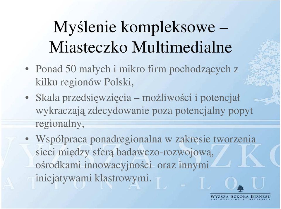 poza potencjalny popyt regionalny, Współpraca ponadregionalna w zakresie tworzenia sieci