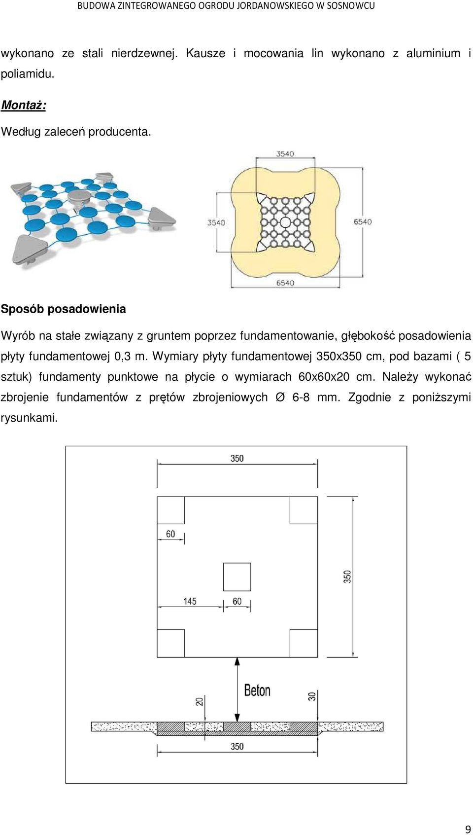 Sposób posadowienia Wyrób na stałe związany z gruntem poprzez fundamentowanie, głębokość posadowienia płyty