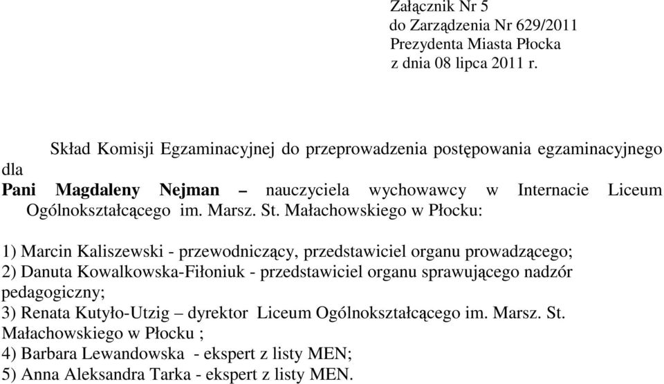 Małachowskiego w Płocku: 3) Renata Kutyło-Utzig dyrektor