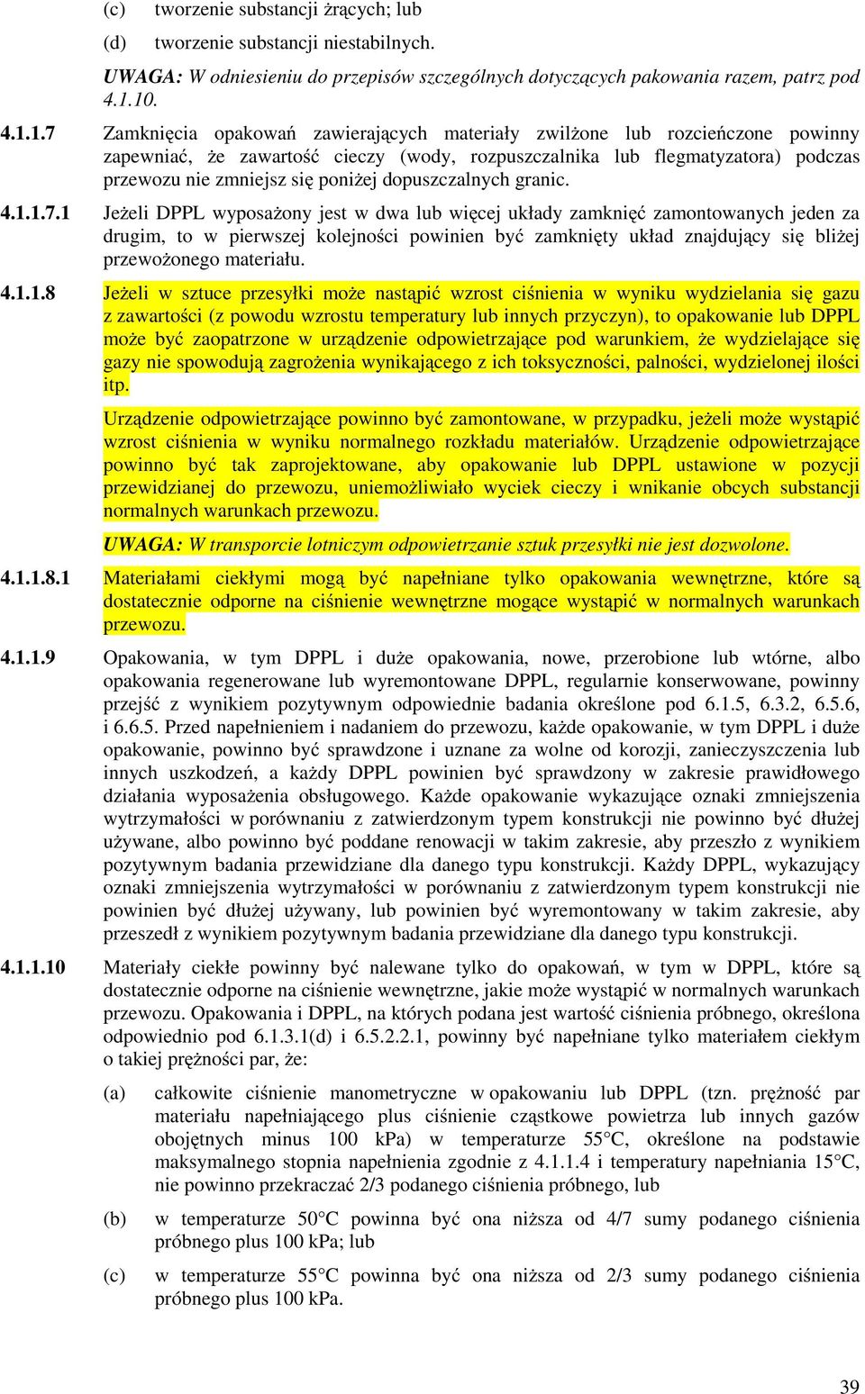 poniŝej dopuszczalnych granic. 4.1.1.7.