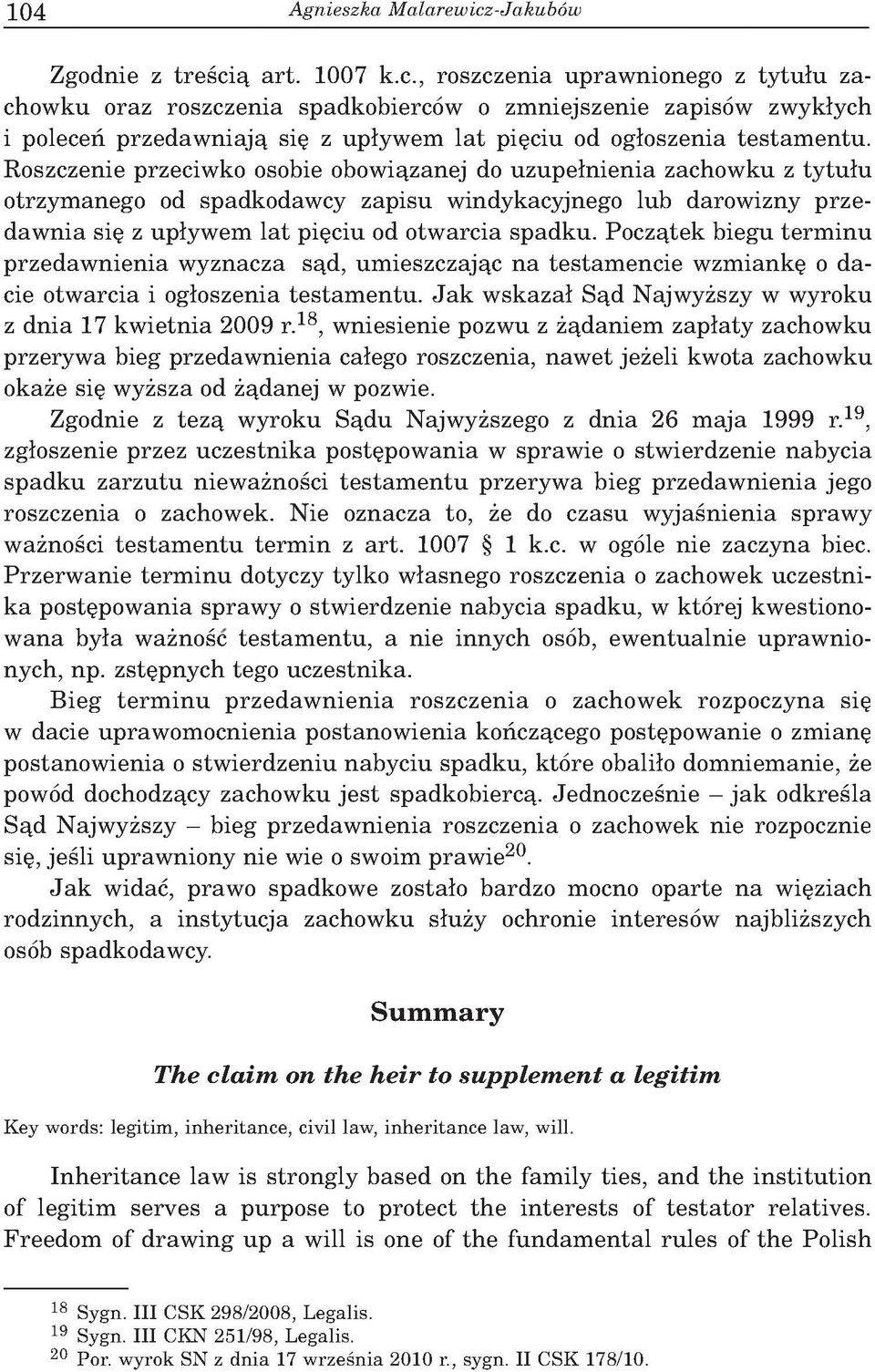 ią a rt. 1007 k.c.