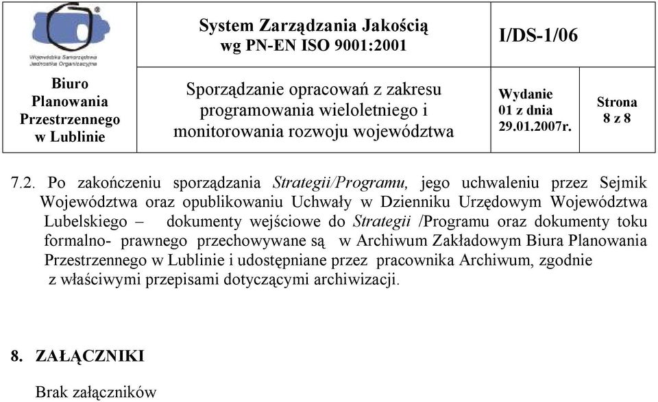 Uchwały w Dzienniku Urzędowym Województwa Lubelskiego dokumenty wejściowe do Strategii /Programu oraz