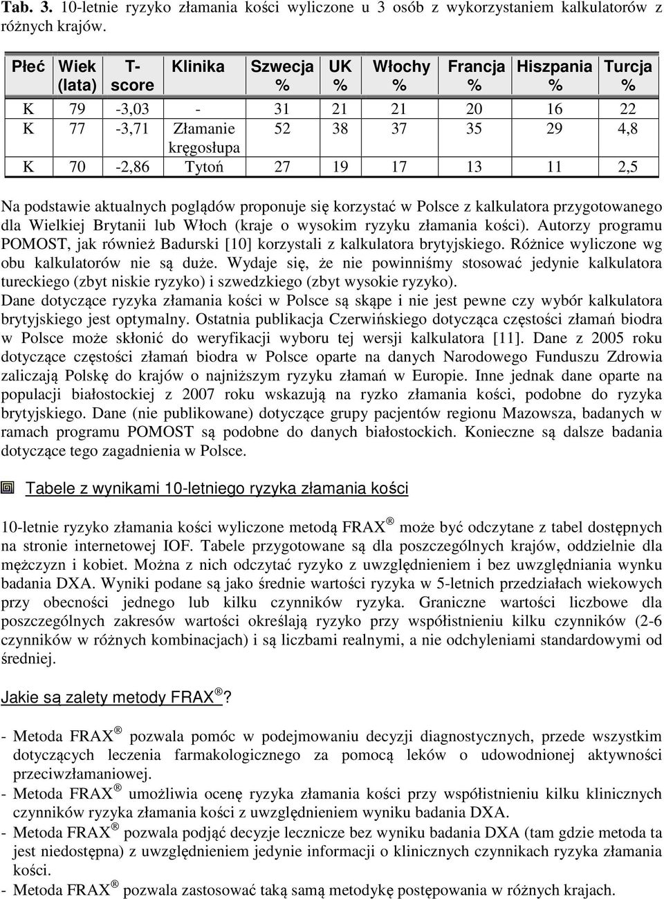 kości). Autorzy programu POMOST, jak również Badurski [10] korzystali z kalkulatora brytyjskiego. Różnice wyliczone wg obu kalkulatorów nie są duże.