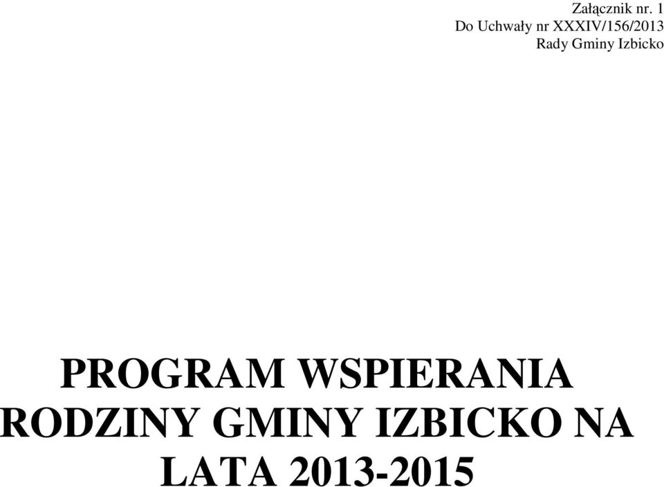 Rady Gminy Izbicko PROGRAM