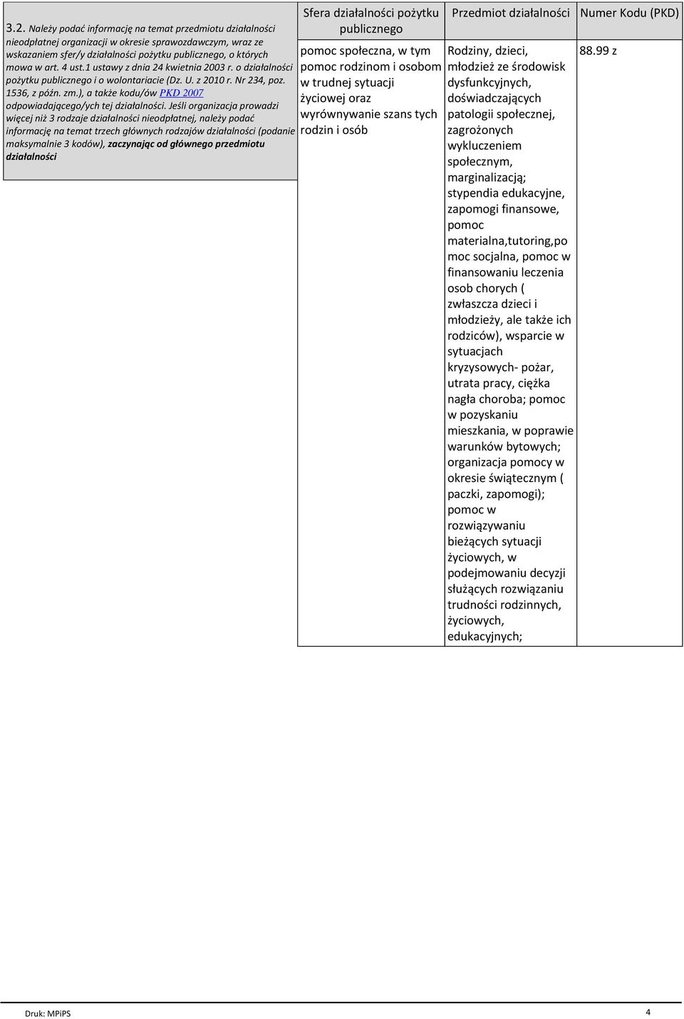 ), a takŋe kodu/ów PKD 2007 odpowiadajđcego/ych tej dziaģalno ci.